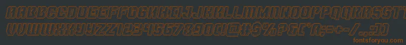 Шрифт Thundertrooperengraveital – коричневые шрифты на чёрном фоне