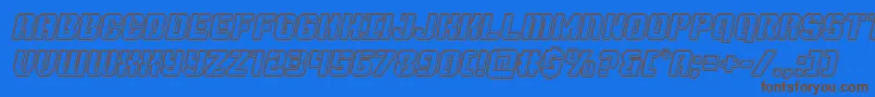 Thundertrooperengraveital Font – Brown Fonts on Blue Background