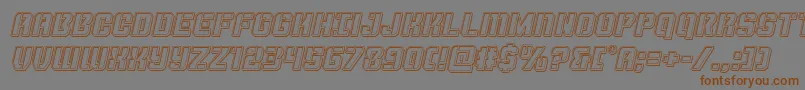Thundertrooperengraveital-Schriftart – Braune Schriften auf grauem Hintergrund