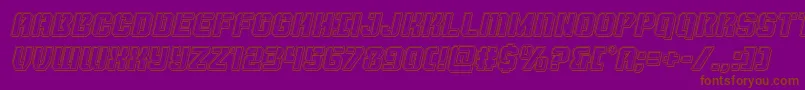 Czcionka Thundertrooperengraveital – brązowe czcionki na fioletowym tle