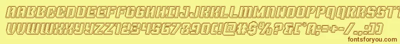 More about Thundertrooperengraveital Font Thundertrooperengraveital Font – Brown Fonts on Yellow Background