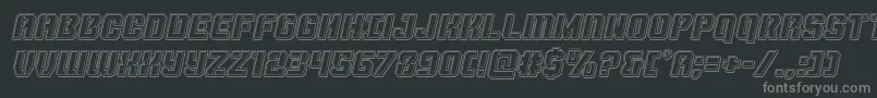 Thundertrooperengraveital-Schriftart – Graue Schriften auf schwarzem Hintergrund