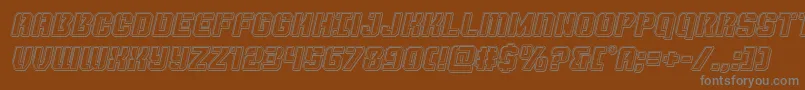 Thundertrooperengraveital Font – Gray Fonts on Brown Background