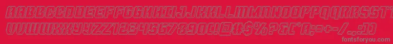 Thundertrooperengraveital Font – Gray Fonts on Red Background