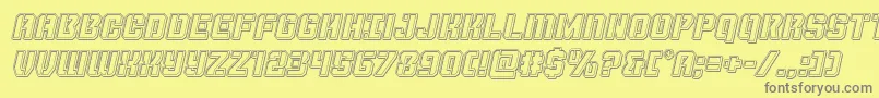 フォントThundertrooperengraveital – 黄色の背景に灰色の文字