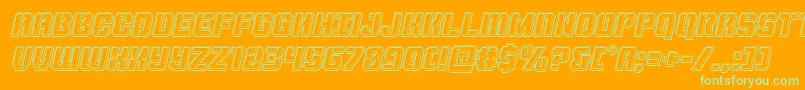 Thundertrooperengraveital Font – Green Fonts on Orange Background