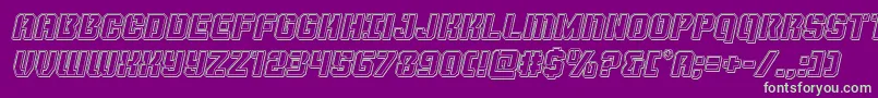 Thundertrooperengraveital Font – Green Fonts on Purple Background
