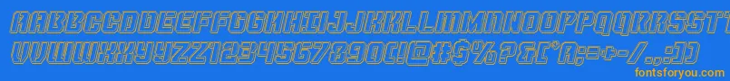 Thundertrooperengraveital Font – Orange Fonts on Blue Background