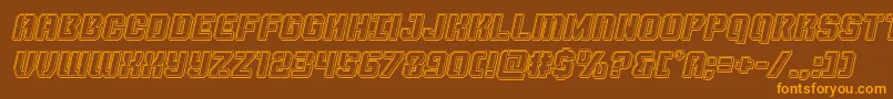 Thundertrooperengraveital-Schriftart – Orangefarbene Schriften auf braunem Hintergrund