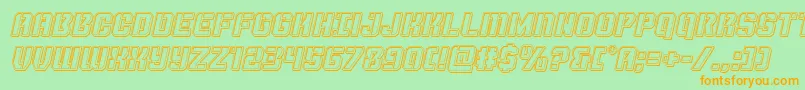 Thundertrooperengraveital Font – Orange Fonts on Green Background