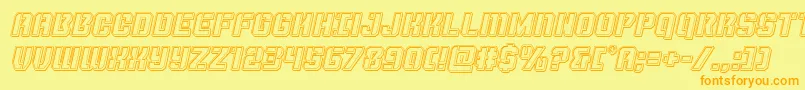 Thundertrooperengraveital Font – Orange Fonts on Yellow Background