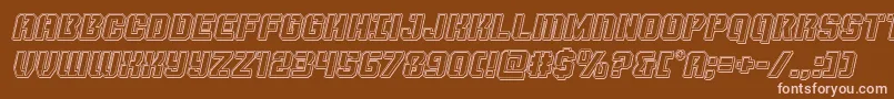 Thundertrooperengraveital Font – Pink Fonts on Brown Background
