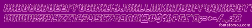 Więcej informacji o czcionce Thundertrooperengraveital Czcionka Thundertrooperengraveital – różowe czcionki na fioletowym tle