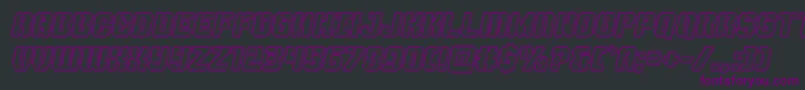 Thundertrooperengraveital-Schriftart – Violette Schriften auf schwarzem Hintergrund