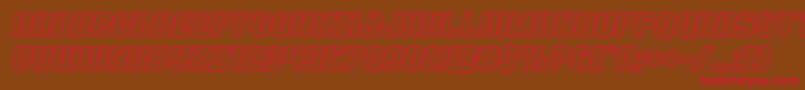Thundertrooperengraveital Font – Red Fonts on Brown Background