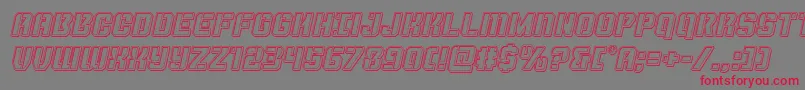 Thundertrooperengraveital Font – Red Fonts on Gray Background