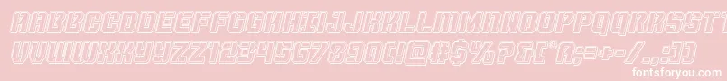 Thundertrooperengraveital-Schriftart – Weiße Schriften auf rosa Hintergrund
