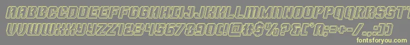 Thundertrooperengraveital-Schriftart – Gelbe Schriften auf grauem Hintergrund