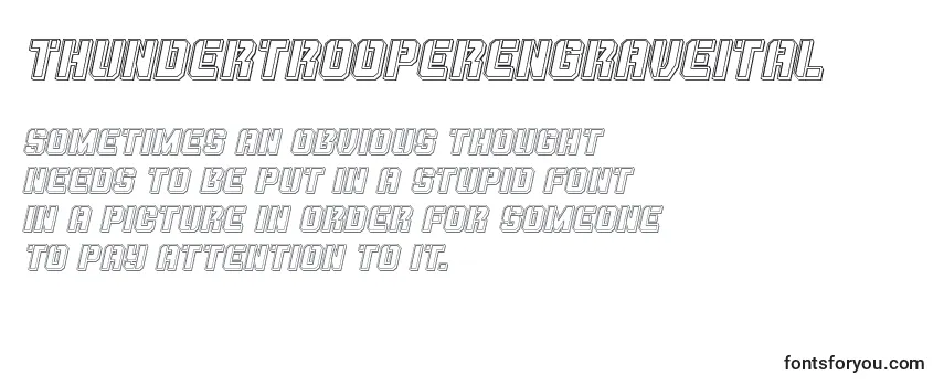 Обзор шрифта Thundertrooperengraveital