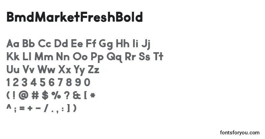 Schriftart BmdMarketFreshBold – Alphabet, Zahlen, spezielle Symbole
