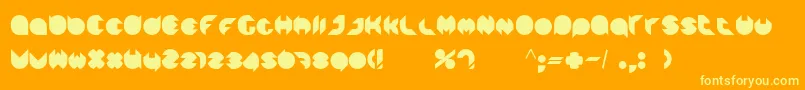 フォントPaula – オレンジの背景に黄色の文字