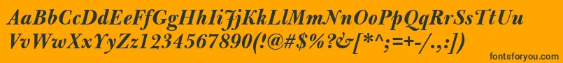 BulmerMtBolditalic Font – Black Fonts on Orange Background