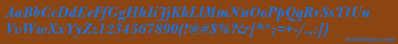 BulmerMtBolditalic Font – Blue Fonts on Brown Background