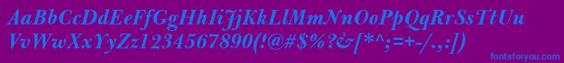 More about BulmerMtBolditalic Font BulmerMtBolditalic Font – Blue Fonts on Purple Background