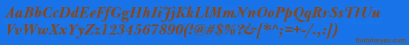 BulmerMtBolditalic Font – Brown Fonts on Blue Background