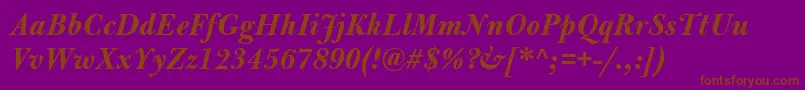 BulmerMtBolditalic Font – Brown Fonts on Purple Background