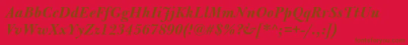 BulmerMtBolditalic Font – Brown Fonts on Red Background