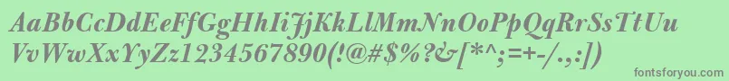 fuente BulmerMtBolditalic – Fuentes Grises Sobre Fondo Verde