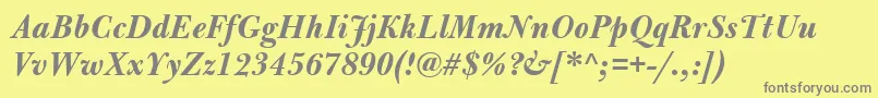BulmerMtBolditalic Font – Gray Fonts on Yellow Background