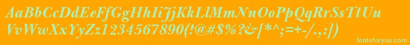 BulmerMtBolditalic Font – Green Fonts on Orange Background