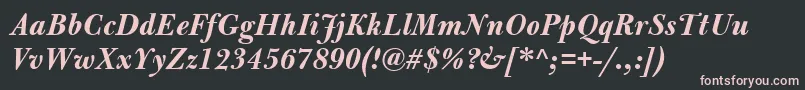 BulmerMtBolditalic Font – Pink Fonts on Black Background