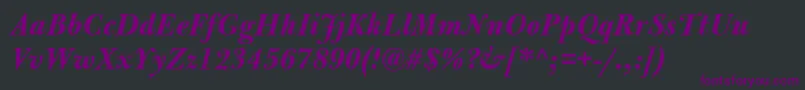 BulmerMtBolditalic Font – Purple Fonts on Black Background