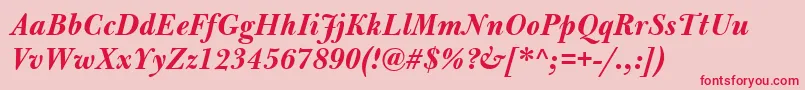 BulmerMtBolditalic Font – Red Fonts on Pink Background