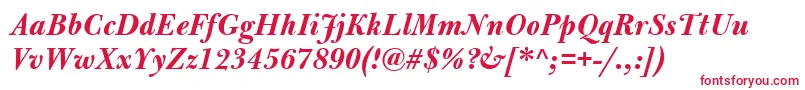 BulmerMtBolditalic Font – Red Fonts on White Background