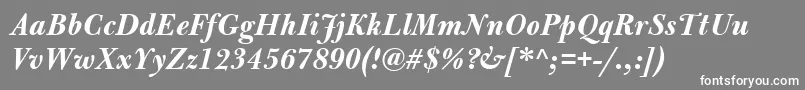 Lisätietoja BulmerMtBolditalic-fontista BulmerMtBolditalic-fontti – valkoiset fontit harmaalla taustalla