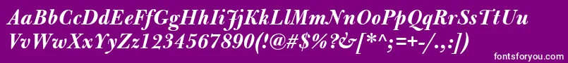 BulmerMtBolditalic Font – White Fonts on Purple Background