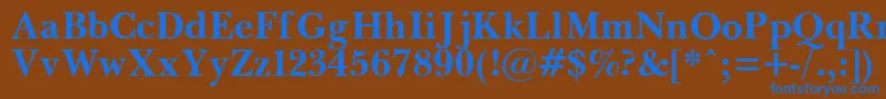 フォントPasmaBold – 茶色の背景に青い文字