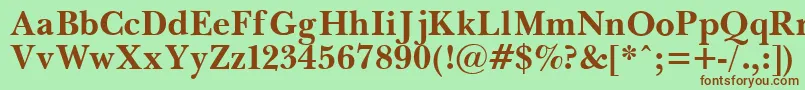 PasmaBold-fontti – ruskeat fontit vihreällä taustalla