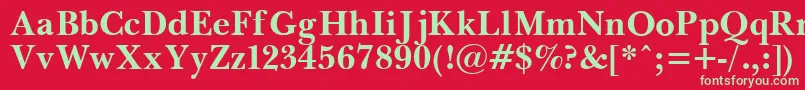 フォントPasmaBold – 赤い背景に緑の文字