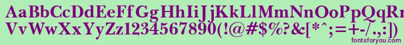PasmaBold-fontti – violetit fontit vihreällä taustalla