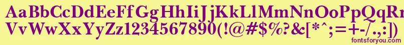 PasmaBold-Schriftart – Violette Schriften auf gelbem Hintergrund
