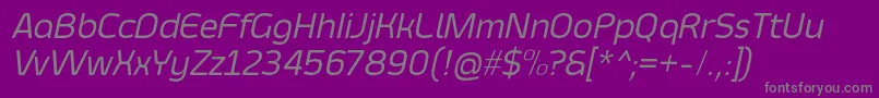 SmoolthanRegularItalic-fontti – harmaat kirjasimet violetilla taustalla