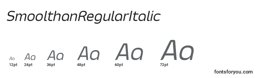 Größen der Schriftart SmoolthanRegularItalic