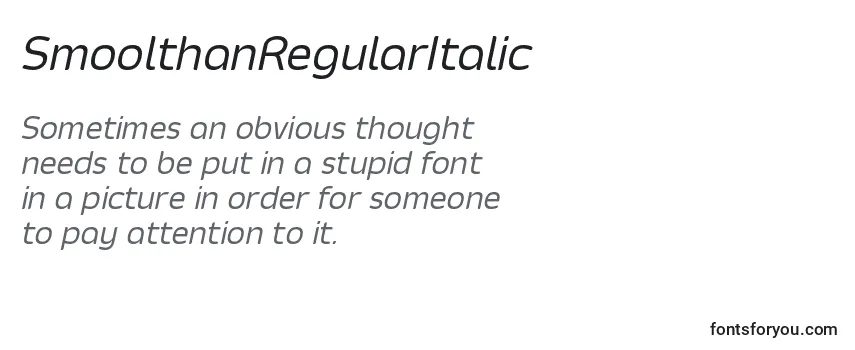 SmoolthanRegularItalic Font