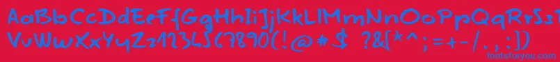 MojitoInJune Font – Blue Fonts on Red Background