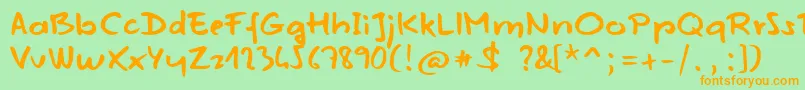 MojitoInJune Font – Orange Fonts on Green Background